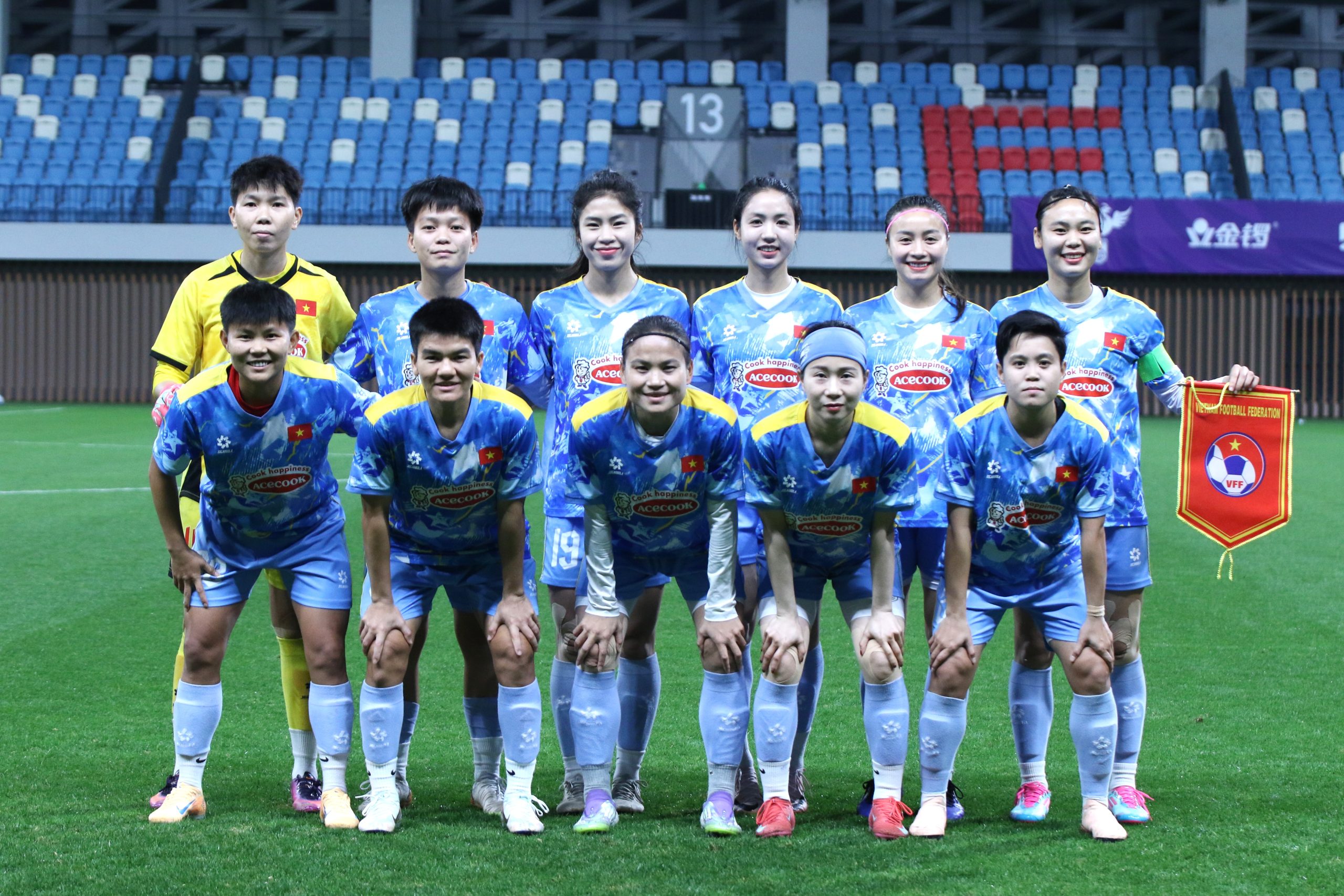 Đội hình ĐT nữ Việt Nam trong trận giao hữu với Trung Quốc