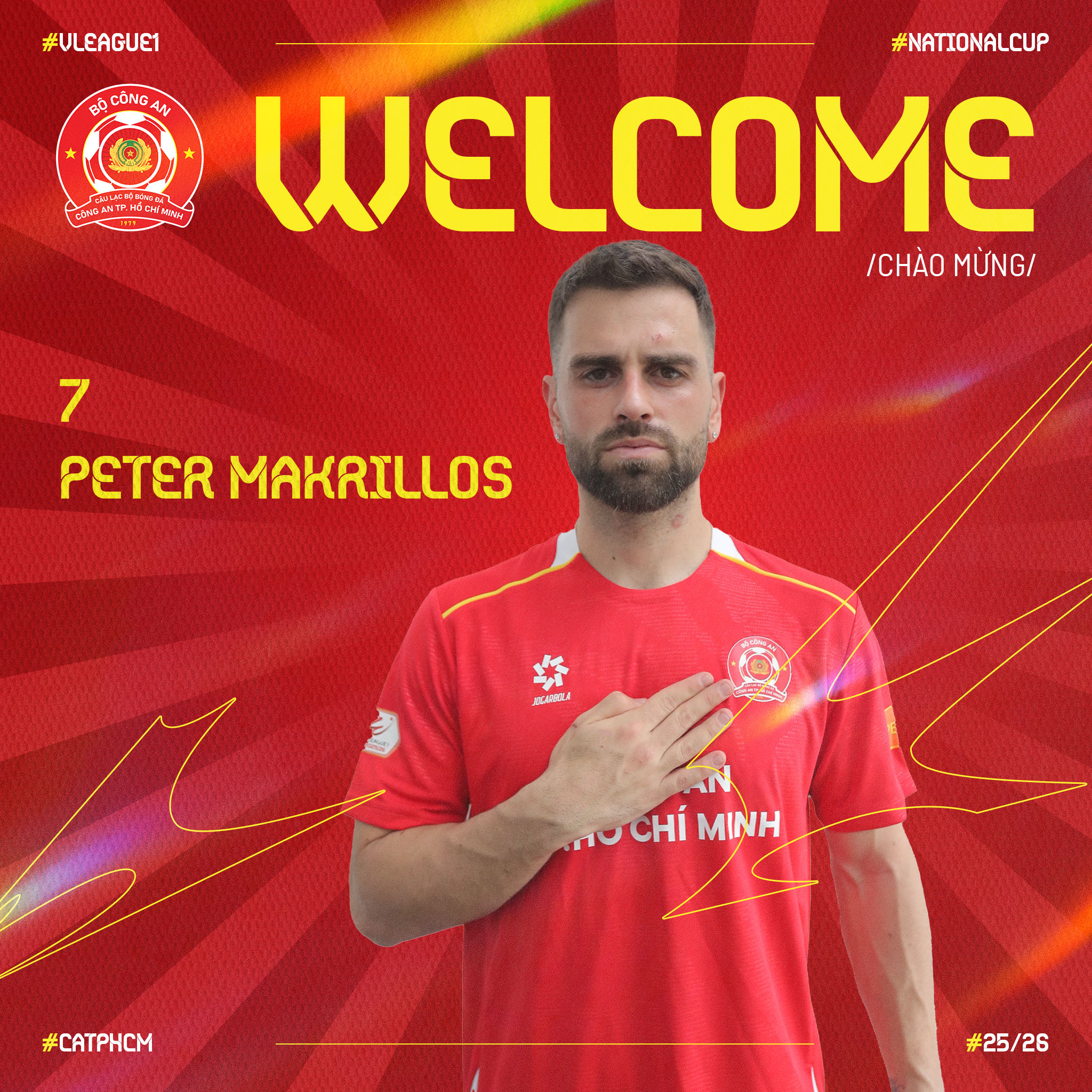 Tân binh Peter Makrillos trong màu áo CLB Công An TP.HCM
