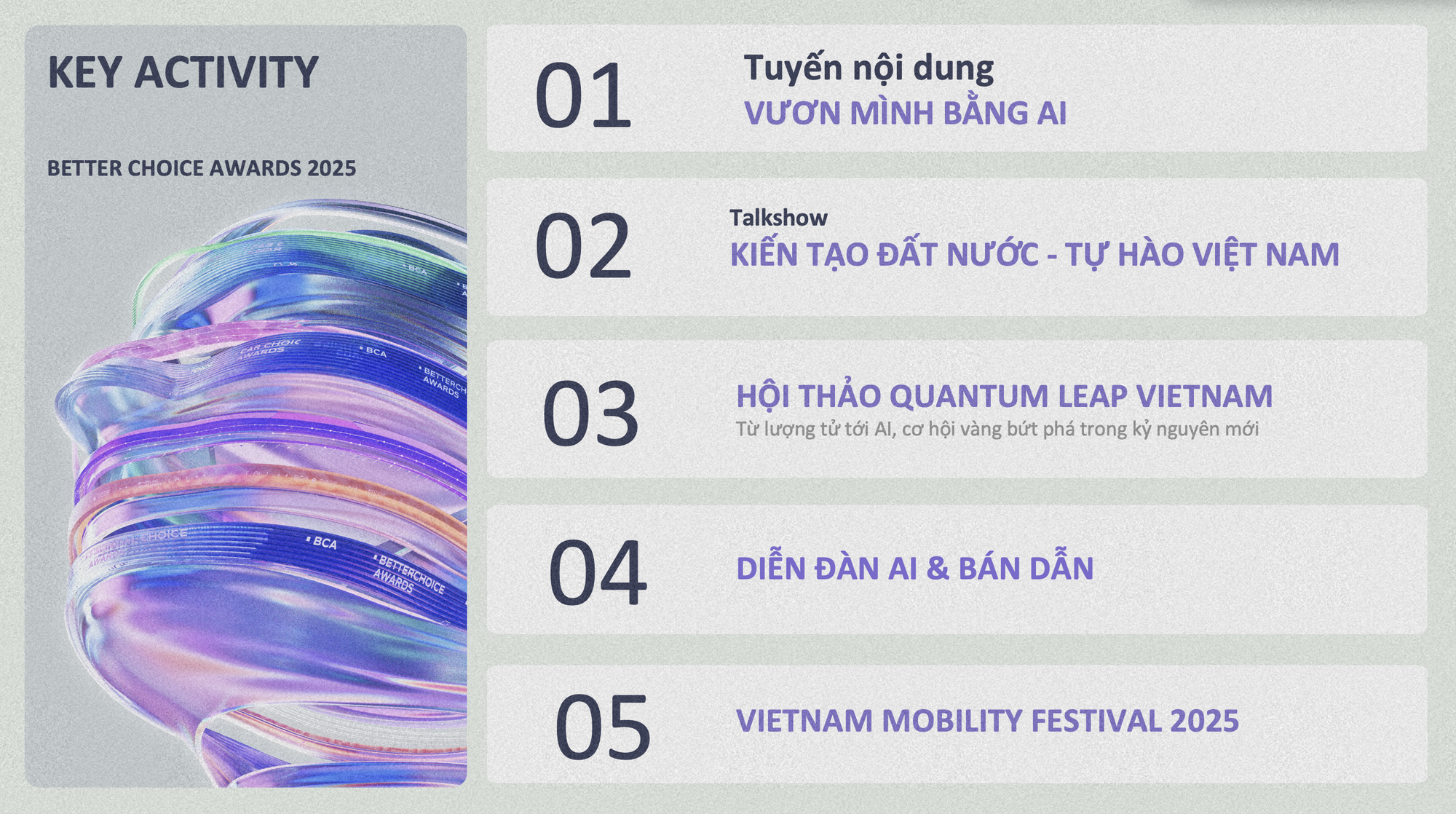 Tiêu chí chấm giải phù hợp với người Việt Đánh giá sản phẩm theo nhóm người dùng